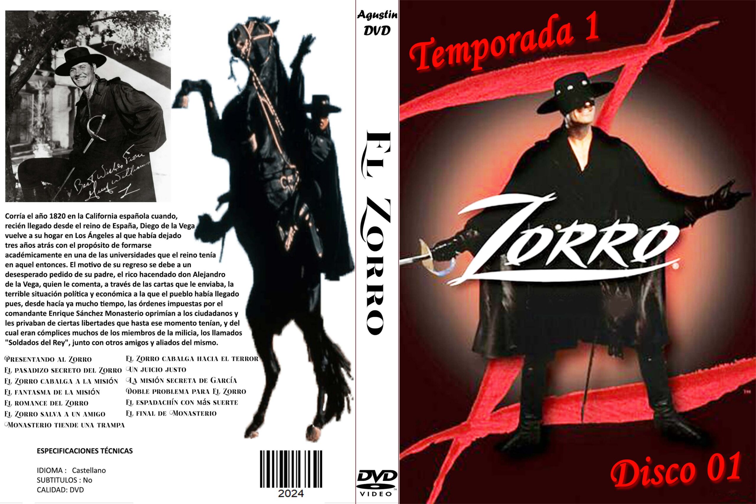 2024 EL ZORRO, TEMPORADA 1 VOL. 1 Catalogo DVD