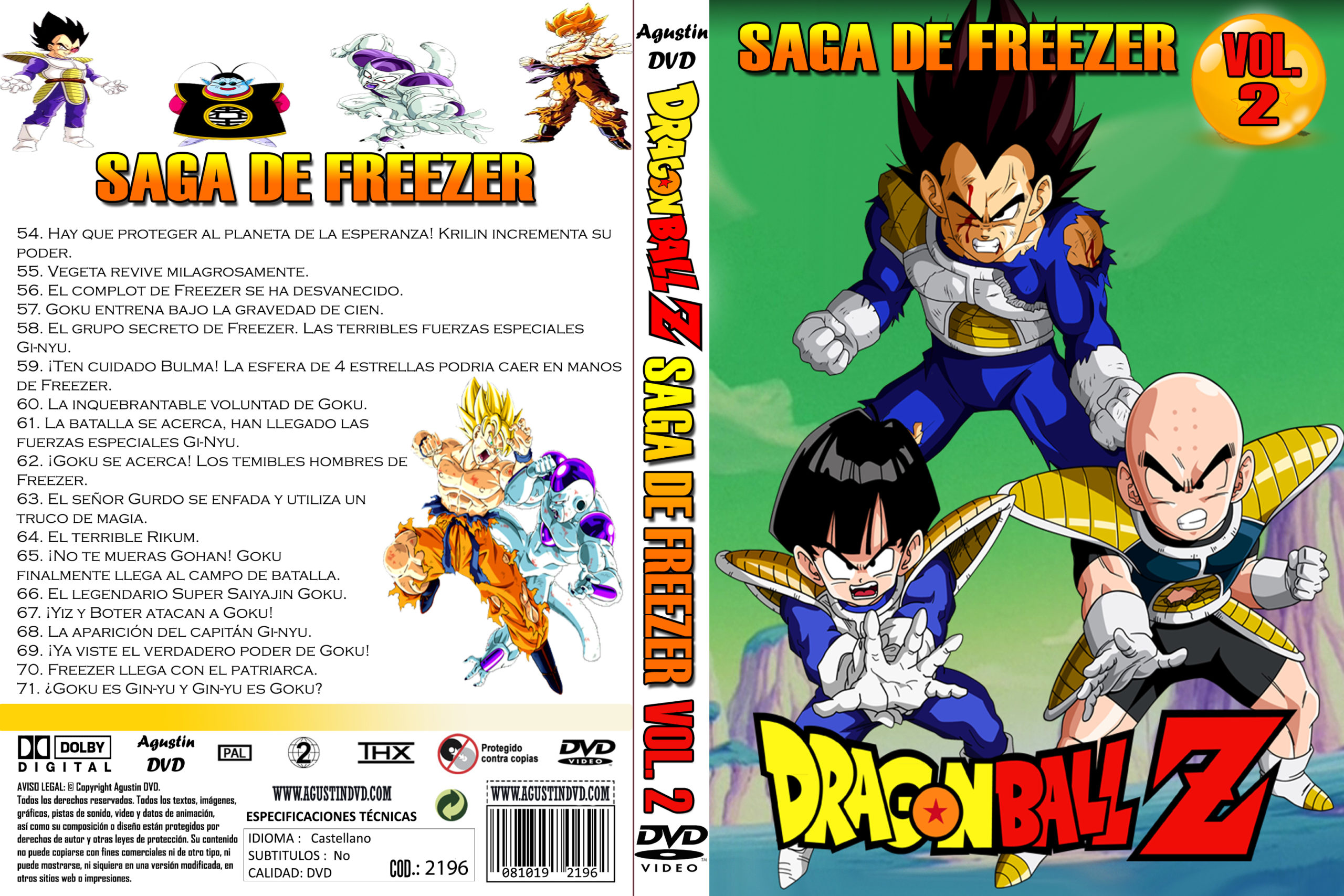 DRAGON BALL DVD La Saga De Freezer Español Latino SPANISH 78 EPISODIOS New