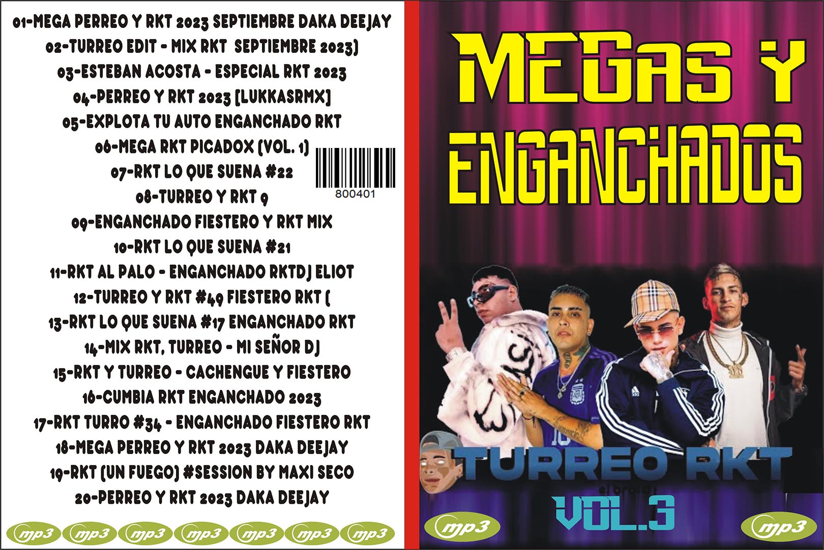 800401 – MEGAS Y ENGANCHADOS RKT-TURREO VOL.3 – Catalogo DVD